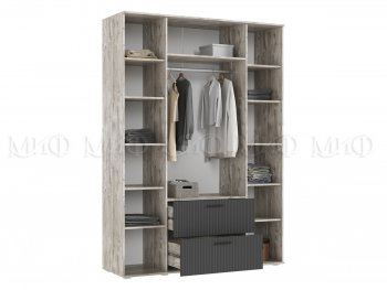 Шкаф 1600 мм Сильвия, дуб юкон/графит (Миф) в Ирбите - irbit.mebel-e96.ru