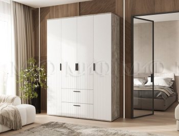 Шкаф 1600 мм Сильвия, дуб юкон/белый (Миф) в Ирбите - irbit.mebel-e96.ru