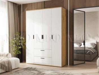 Шкаф 1600 мм Сильвия, крафт/белый (Миф) в Ирбите - irbit.mebel-e96.ru