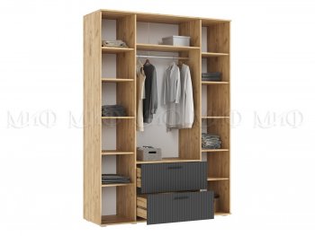 Шкаф 1600 мм Сильвия, крафт/графит (Миф) в Ирбите - irbit.mebel-e96.ru
