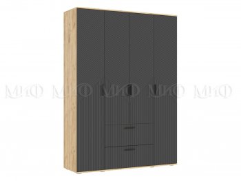 Шкаф 1600 мм Сильвия, крафт/графит (Миф) в Ирбите - irbit.mebel-e96.ru