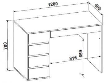 Стол компьютерный №13+пенал ШК-5 (СВ) в Ирбите - irbit.mebel-e96.ru