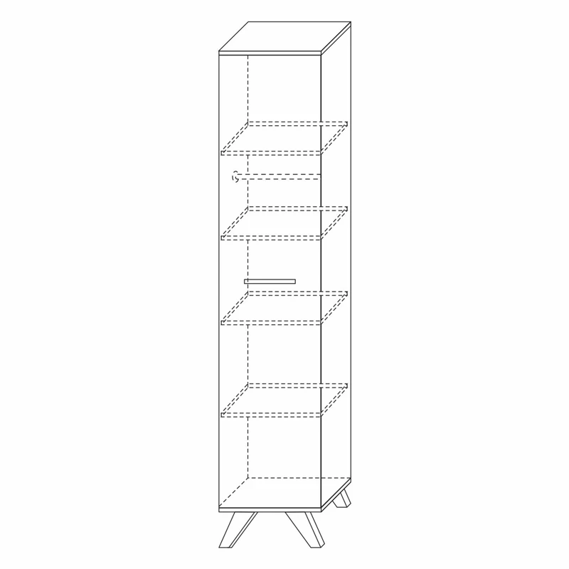 Шкаф-пенал 400 мм Вега Скандинавия, белый гл.(Кураж) в Ирбите - irbit.mebel-e96.ru