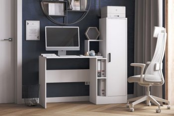 Компьютерный стол СКМ-2 белый (Микон) в Ирбите - irbit.mebel-e96.ru