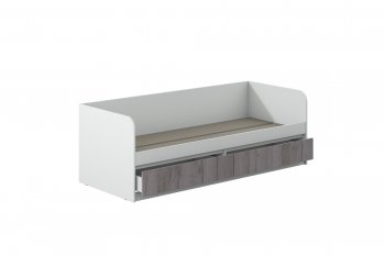 Кровать Соната 900 белый/крафт серый (Зарон) в Ирбите - irbit.mebel-e96.ru