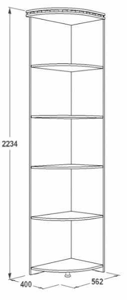 Стеллаж угловой Ольга-13 (400*562) в Ирбите - irbit.mebel-e96.ru