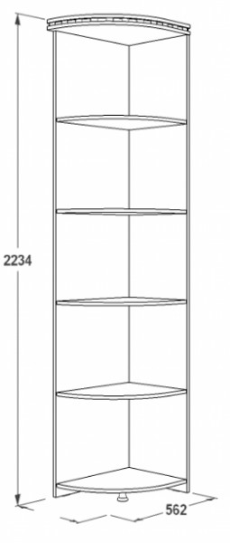 Стеллаж угловой Ольга-13 (562*562) в Ирбите - irbit.mebel-e96.ru