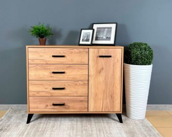 Комод-Тумба (1дв,4ящ) SVETLANA LOFT, дуб золотой (Генезис) в Ирбите - irbit.mebel-e96.ru