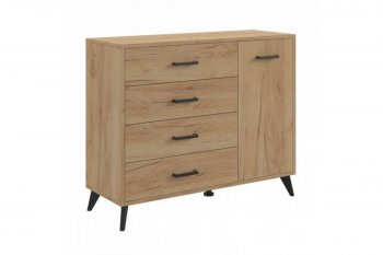 Комод-Тумба (1дв,4ящ) SVETLANA LOFT, дуб золотой (Генезис) в Ирбите - irbit.mebel-e96.ru