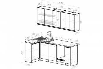 Кухонный гарнитур Сюита прайм 400 1100х2000 мм (Герда) в Ирбите - irbit.mebel-e96.ru