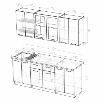Кухонный гарнитур Татьяна ультра 2000 мм (Герда) в Ирбите - irbit.mebel-e96.ru