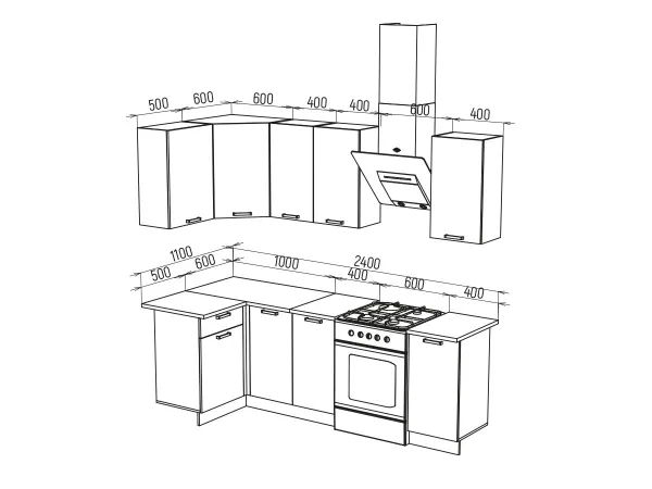 Кухонный гарнитур Техно 1.1*1.8 м Вариант 6 (Миф) в Ирбите - irbit.mebel-e96.ru