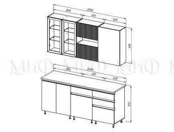 Кухонный гарнитур Техно-6 2000 мм (Миф) в Ирбите - irbit.mebel-e96.ru