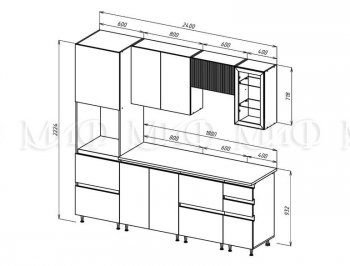 Кухонный гарнитур Техно-6 2400 мм (Миф) в Ирбите - irbit.mebel-e96.ru