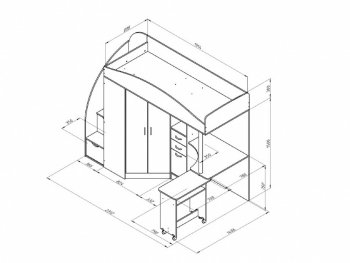 Кровать-чердак Теремок 1 Гранд Белый/оранжевый (ФМ) в Ирбите - irbit.mebel-e96.ru