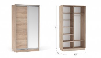 Шкаф-купе Тетрис 1200 (ЗД) Дуб сонома (Имп) в Ирбите - irbit.mebel-e96.ru