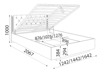 Кровать с ПМ Тиффани парящая (Риннер) в Ирбите - irbit.mebel-e96.ru