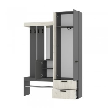 Прихожая Трамп графит/крафт белый (БТС) в Ирбите - irbit.mebel-e96.ru