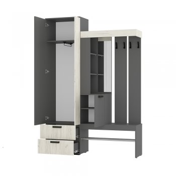 Прихожая Трамп графит/крафт белый (БТС) в Ирбите - irbit.mebel-e96.ru