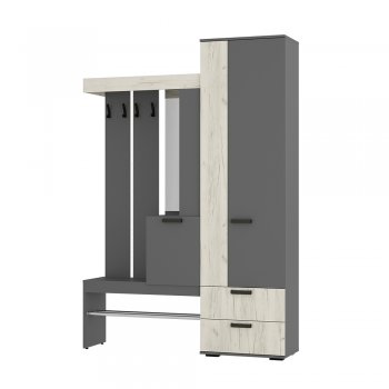 Прихожая Трамп графит/крафт белый (БТС) в Ирбите - irbit.mebel-e96.ru