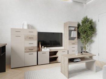 Тумба ТВ Турин ЛДСП крафт серый/кашемир (ВВР) в Ирбите - irbit.mebel-e96.ru