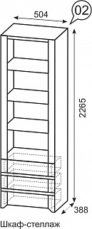 Шкаф-стеллаж №2 Твист (ИжМ) в Ирбите - irbit.mebel-e96.ru