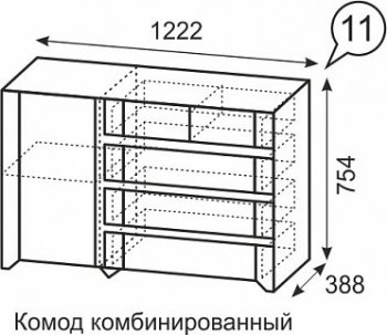 Комод комбинированный №11 Твист (ИжМ) в Ирбите - irbit.mebel-e96.ru