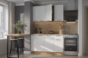 КУхонный гарнитур Валерия 1400 мм вотан/белый (Сурская) в Ирбите - irbit.mebel-e96.ru