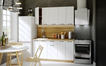 КУхонный гарнитур Валерия 1600 мм вотан/белый(Сурская) в Ирбите - irbit.mebel-e96.ru