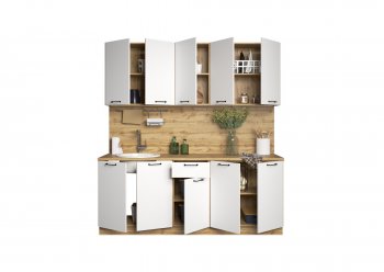 КУхонный гарнитур Валерия 2000 мм вотан/белый (Сурская) в Ирбите - irbit.mebel-e96.ru