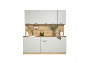 КУхонный гарнитур Валерия 2000 мм вотан/серый (Сурская) в Ирбите - irbit.mebel-e96.ru