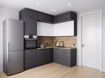 Кухонный гарнитур угловой Вегас 2200*1700 мм (Санвут) в Ирбите - irbit.mebel-e96.ru