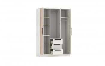 Шкаф 1300 мм 83.08 Вегас (3-х дв.) белый (Олмеко) в Ирбите - irbit.mebel-e96.ru