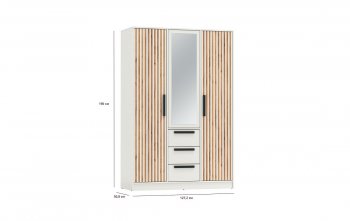 Шкаф 1300 мм 83.08 Вегас (3-х дв.) белый (Олмеко) в Ирбите - irbit.mebel-e96.ru