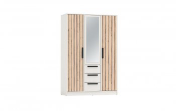 Шкаф 1300 мм 83.08 Вегас (3-х дв.) белый (Олмеко) в Ирбите - irbit.mebel-e96.ru
