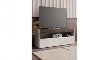 ТВ тумба Вегас Дуб Крафт Белый/Ателье темн. (Лин) в Ирбите - irbit.mebel-e96.ru