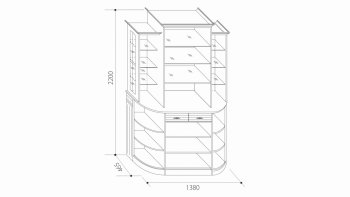 Шкаф универсальный с зеркалами Венеция В-1 (Мар) в Ирбите - irbit.mebel-e96.ru