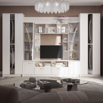 Стенка Венеция ясень белый (БТС) в Ирбите - irbit.mebel-e96.ru