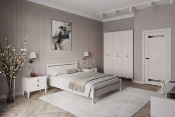 Кровать из массива Вероника-1 Льняной (БМ) в Ирбите - irbit.mebel-e96.ru
