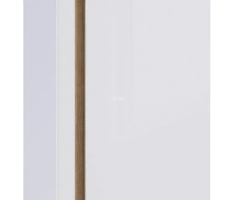 Шкаф 800 мм 2х дверный с зеркалом Веста СБ-2259 (Дуб Бунратти/Белый глянец) (СП) в Ирбите - irbit.mebel-e96.ru