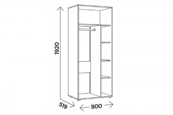 Шкаф 800 мм Виллитус М1 (Комфорт) в Ирбите - irbit.mebel-e96.ru