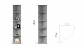 Стеллаж угловой Виола Ателье светлый (Имп) в Ирбите - irbit.mebel-e96.ru