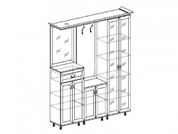 Прихожая Янна ЯН-28 правая (с карнизом) (Раус) в Ирбите - irbit.mebel-e96.ru