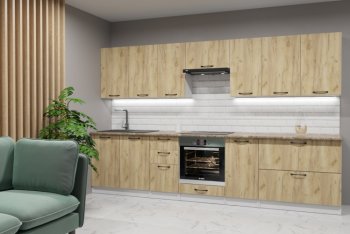 Кухонный гарнитур Янтарь 3000 мм (Герда) в Ирбите - irbit.mebel-e96.ru