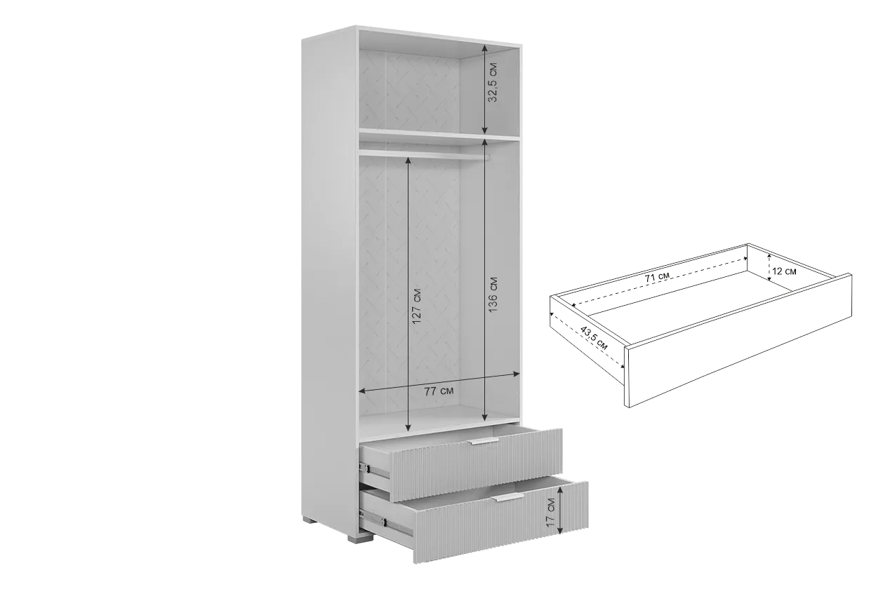 Шкаф 800 мм двухдверный 108.01 Зефир серый (Мебельсон) в Ирбите - irbit.mebel-e96.ru