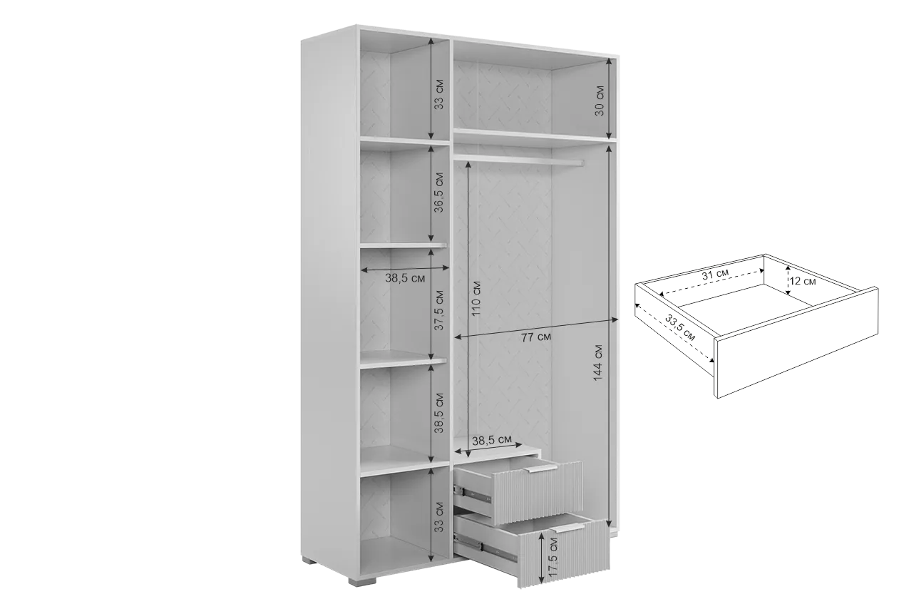 Шкаф 1200 мм трехдверный 109.02 Зефир серый (Мебельсон) в Ирбите - irbit.mebel-e96.ru